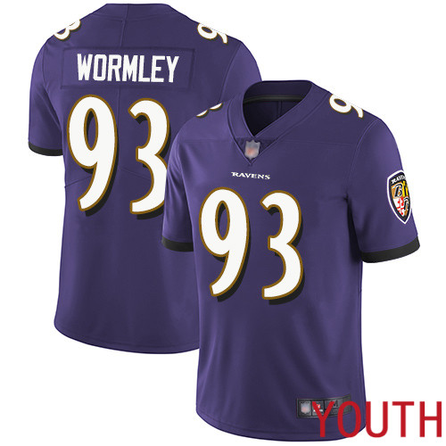 Baltimore Ravens Limited Purple Youth Chris Wormley Home Jersey NFL Football #93 Vapor Untouchable